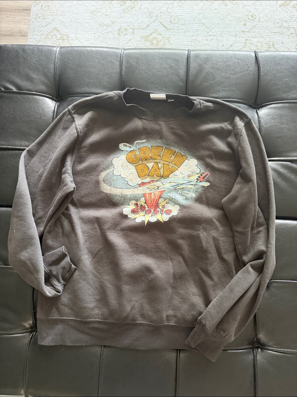 Green Day Graphic Crewneck Sweatshirt - Brown